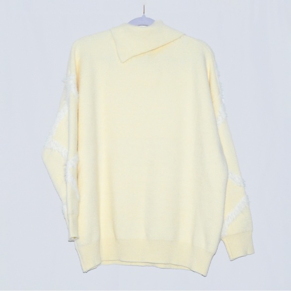 Angora Oversized Sweater Mock Neck Asymmetric - Picture 2 of 3
